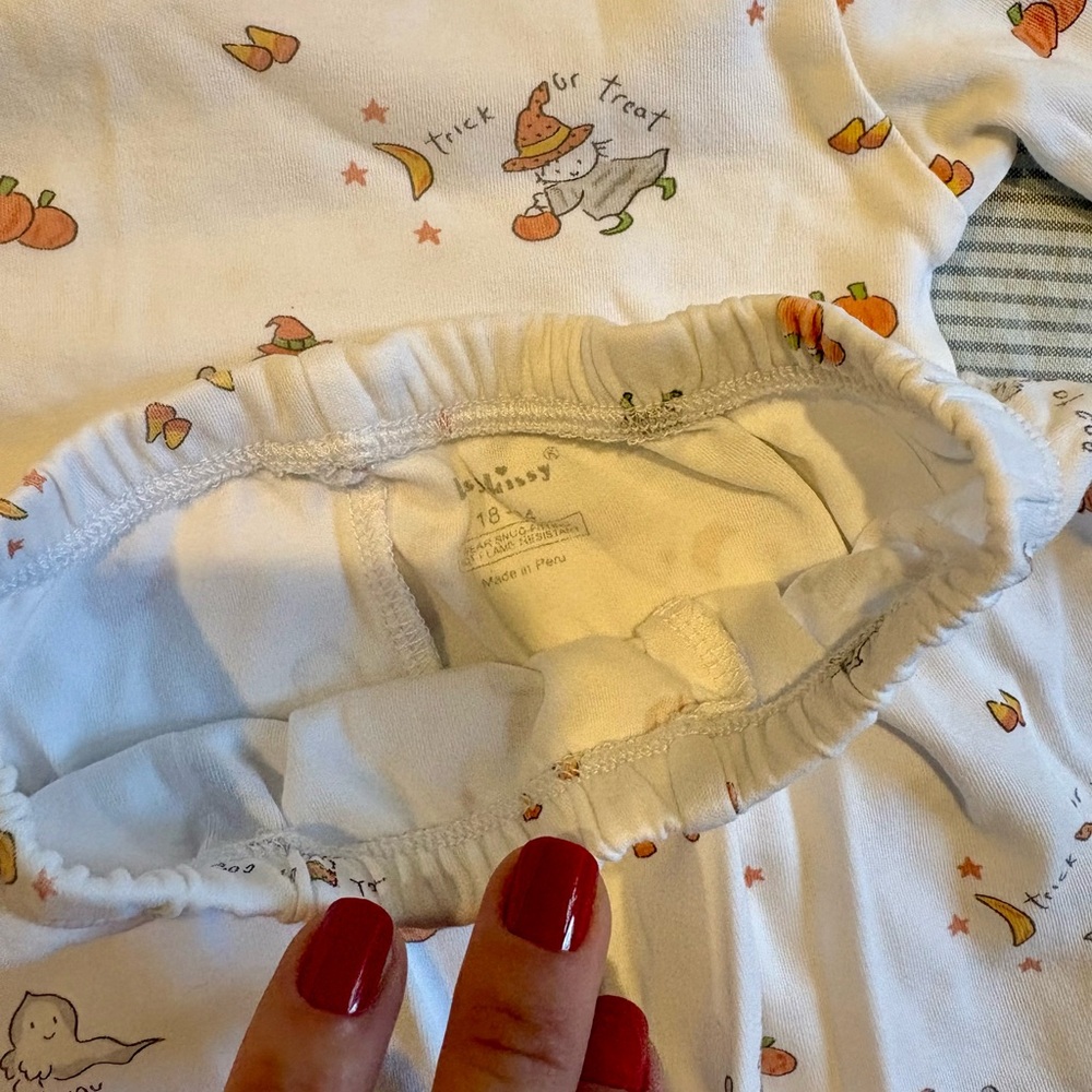 Kissy Kissy Kids Pajamas with Orange and White - Picture 2 of 5